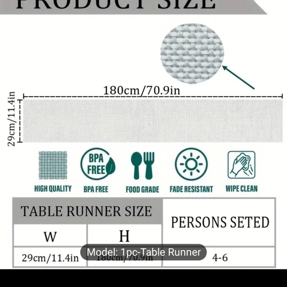 NWOT 70in long summer Print table runner - Picture 2 of 2